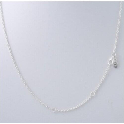 Compatible With silver Jewelry Authentic silver color Anchor Chain Necklace DIY bead charm Jewelry For Women 40cm-50cm