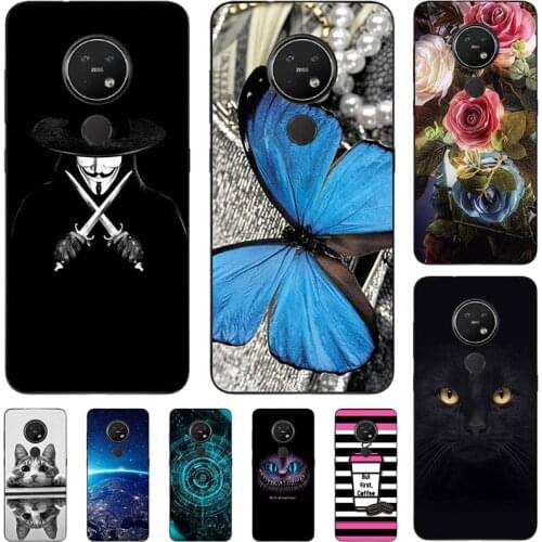 Phone Case For Nokia 3.4 5.3 For Nokia 6.2 7.2 Soft TPU Relief Silicone Case Animal Cat Cover Coque