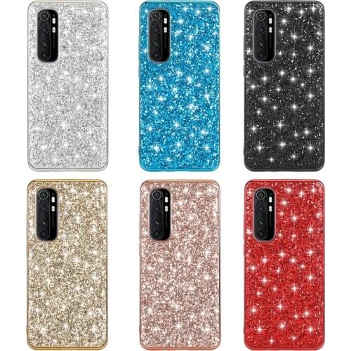 For Xiaomi Mi Note 10 Lite Case Luxury Hard PC Shining Glitter Slim Protective Back Cover case for xiaomi mi note 10 lite note10