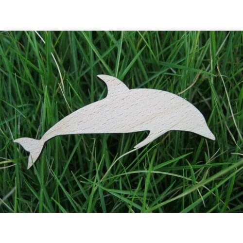 Fish shape swimming Dolphin cute design wooden brooch