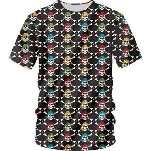 IFPD EU Size New O-Neck T-shirt Summer Women/mens 3d Printed Pirate Skull T Shirt Unisex Short Sleeve Shirts Casual Plus Size
