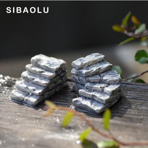 Stone Stairs Figurine Micro Landscape Statue Home Decor Resin Craft Miniature Fairy Garden Decoration Accessories Modern Gift