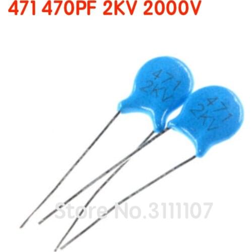 20PCS/Lot 471 470PF 2KV 0.47nF 2000V High Voltage Ceramic Disc Capacitor Wholesale Electronic
