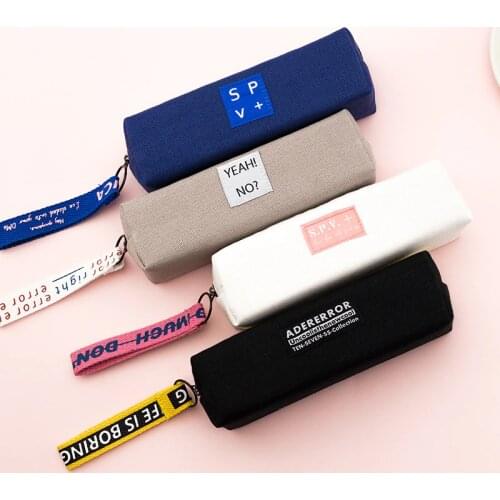 Creative Pencil Case Simple Design Style Zipper Pencil Bags Pen Holders School Supplies Stationery Pencil Box for Boys or Girls
