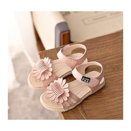 Summer Kids Shoes for Girls Baby Girls Sandals Children Leather Sun Flowers Shoes Princess Gladiator Dress Shoes Sandalias