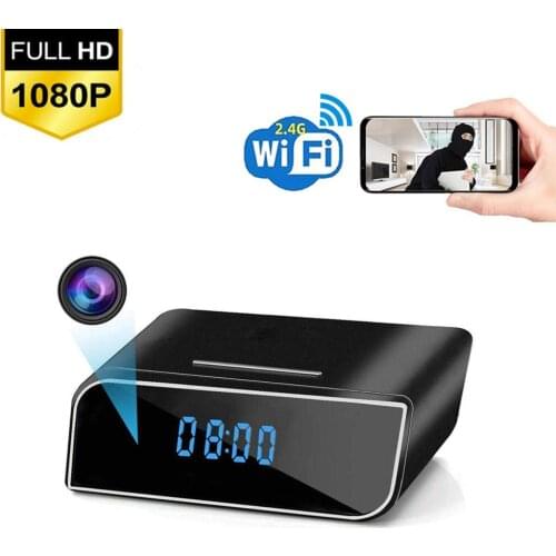 1080P Mini Camera WiFi Hisilicon Chip Wireless Nanny Clock Time Alarm with Night Vision and Sensor Remote Monitor Micro Home Cam