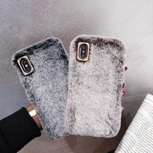 Fashion Plush Warm Phone Case for iPhone 11 Pro Max XS Max XR X Case Furry fluffy Soft TPU Cover for iPhone 6 6S 7 8 Plus Cases