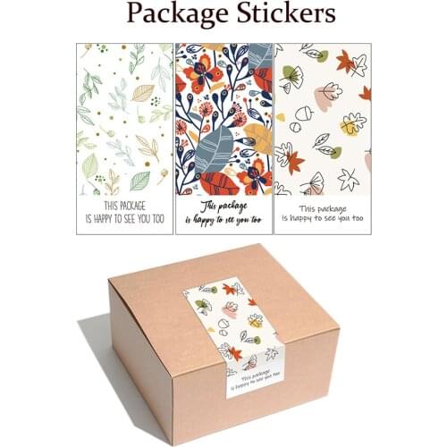 Rectangle Gift Box Packaging Stickers Gift Box Sealing Stickers Coated Paper Labels Handmade Kraft Paper Packaging Stickers
