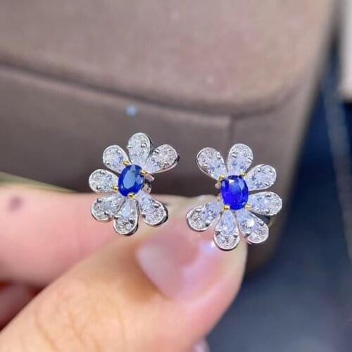 Natural and Real Sapphire Ring 925 Sterling Silver Fine Jewelry Sapphire Ring For Engagement