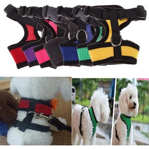 Nylon Dog Harness Leash Breathable Mesh Dog Harness Vest Reflective Tape Adjustable Dog Leash Nylon Vest For Chihuahua