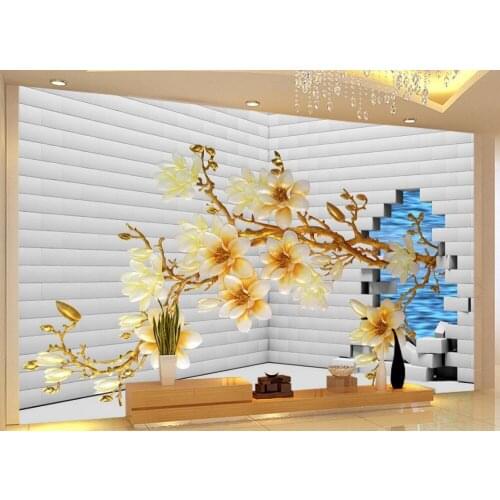 Wallpaper flower 3d Custom photo wallpaper Large 3D Stereo romantic Non woven wallpaper Home Decoration