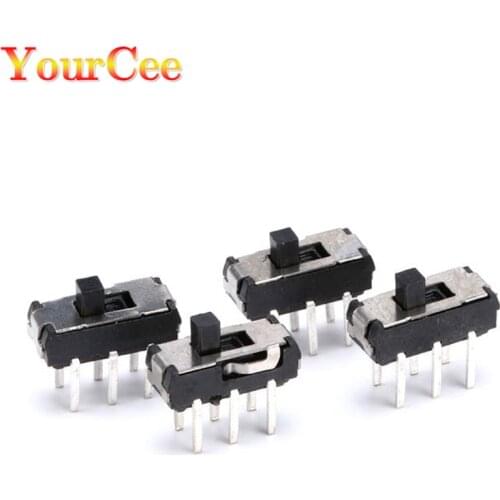 20PCS 10Pcs 6 Pin DPDT Slide Switch Panel 2 Position Toggle Switches For PCB DPDT Slide Switch Vertical Switch Lever Switches