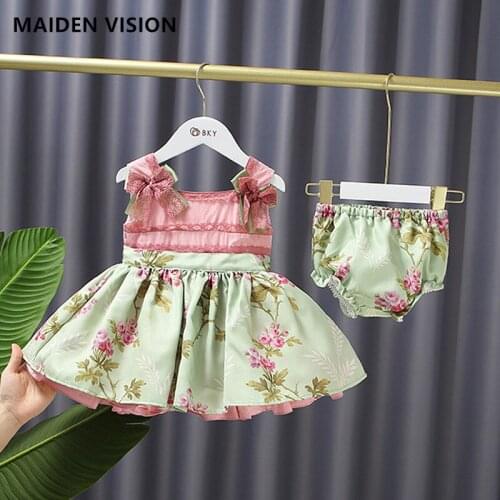 Infant Lolita Baby Dress for Girls summer printing Vest dress Kids Princess tutu 1st Birthday Party Gowns NewBorn Girls Dresses
