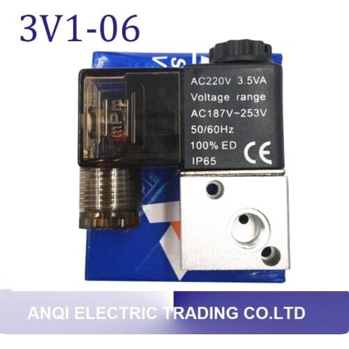 Pneumatic Air 3 Way 2 Position 1/8" AIRTAC Solenoid Valve 3V1-06 DC12V DC24V AC110V AC220V