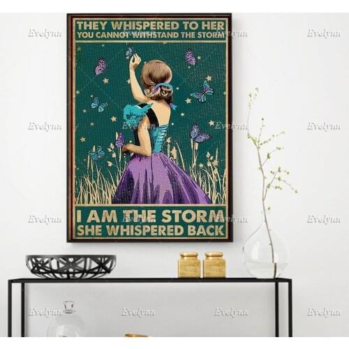 Suicide Prevention Awareness Girl They Whispered To Her You Cannot Withstand The Storm Prints Home Decor Canvas Floating Frame