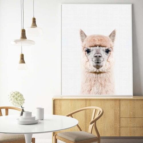 Animal Canvas Painting Posters Abstract Alpaca Poster and Prints llama Wall Art Picture For Living Room Decor For Home