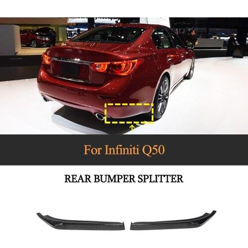 For Q50 Car Rear Bumper Splitter Diffuser For Infiniti Q50 2014 - 2017 Carbon Fiber Car Spoiler Splitter Apron