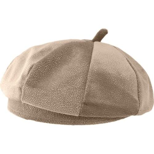 Hat Korean Autumn Winter Thin Velvet Keep Warm All-match Women Beret Octagonal Hat