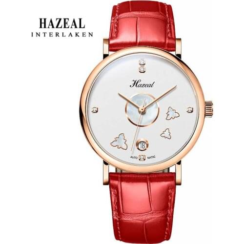 Switzerland Top Brand Womens Mechanical Watches With Leather Steel Strap Auto-Date Ladies Automatic Watch Seagull Movemont