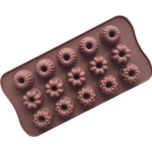 15 Hole Flower Shape Silicone Chocolate Mould Ice Cube Tray DIY Fondant Cookie Bake Dish Jelly Pudding Dessert Bakeware k895