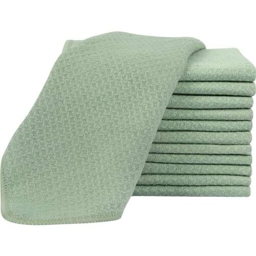 SINLAND Premium Microfiber Washcloth Waffle Weave Facial Cleansing Cloth Makeup Remover Cloth Body Cloth 13Inx13In 12 Pack White