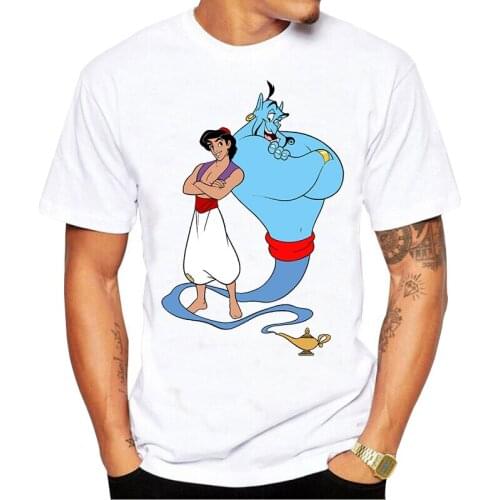 Funny Aladdin and the magic lamp T Shirt Men Tee Tops Tshirts Short Sleeved Fashion T-shirt