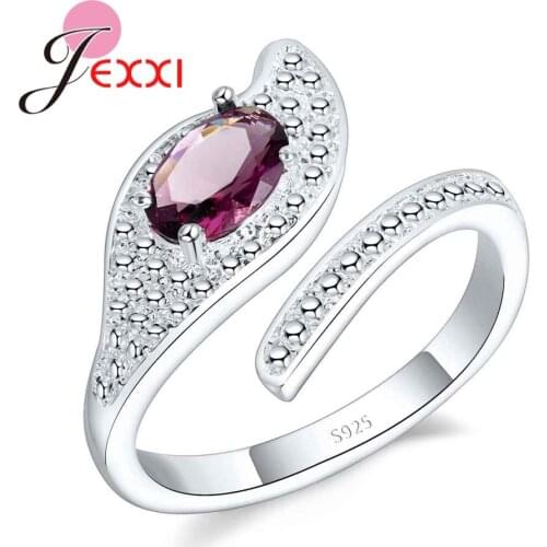 Animal Design Crystal Engagement Party Adjustable Ring For Girl 925 Sterling Silver Rings For Women Snake Accessory