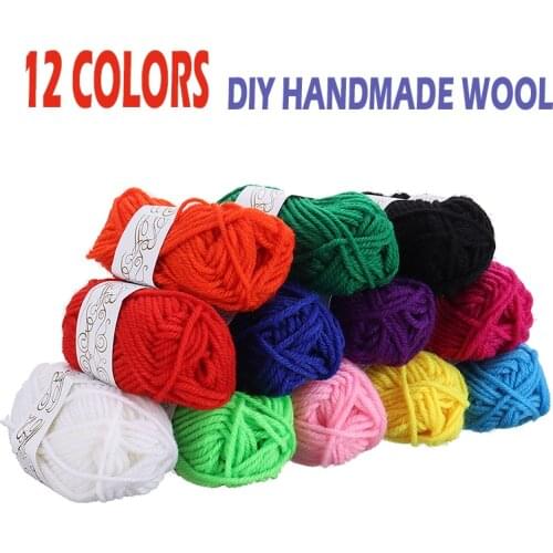 12PCS Yarn Wool Lot Knitting Yarn Hairpins Sweater Yarns Handmade Crochet Yarn Set Granny Squares Craft Toys DIY Multi Colour