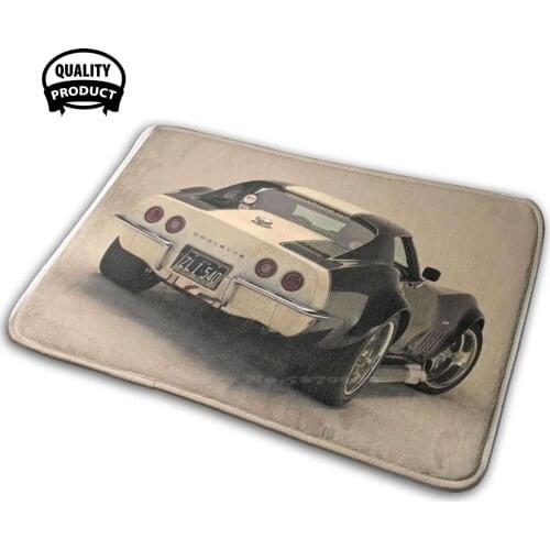 1969 Corvette Soft Interesting Room Goods Rug Carpet Corvette 1969 Chevrolet Vette Chevy Black White Sexy Big Wheels Big Block