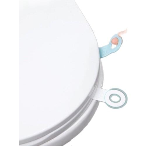 2pcs Portable Toilet Seat Lifters Suction cup lid handle Soft glue grab bar holder For Travel WC health Bathroom Accessories