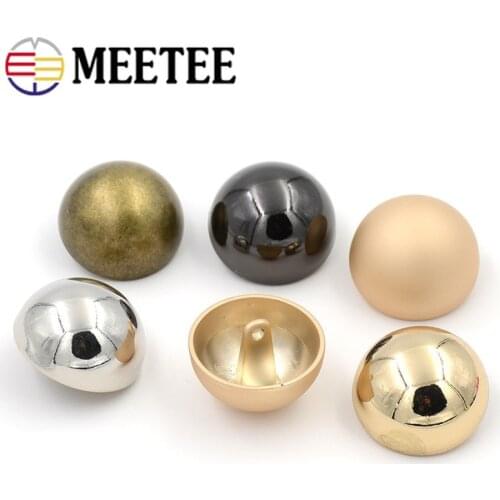 Meetee 20pcs 15-25mm Metal Buttons Round Shank Decor for Coat Shirt Sweater Sewing Clothing Accessories DIY Materials