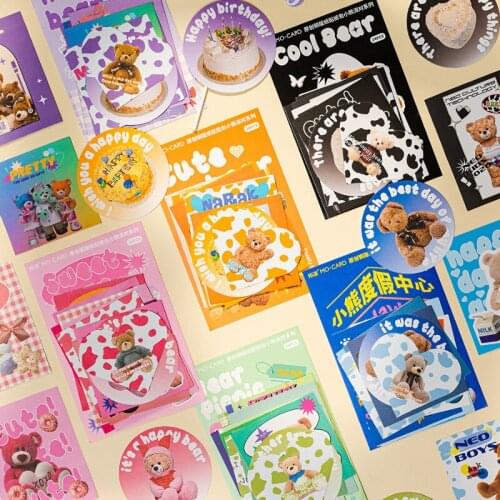 24 Pcs Stickers Set Bear party Diy Journal Animals Style Stickers Scrapbooking Diy Bullet Journal Stationery Sticker
