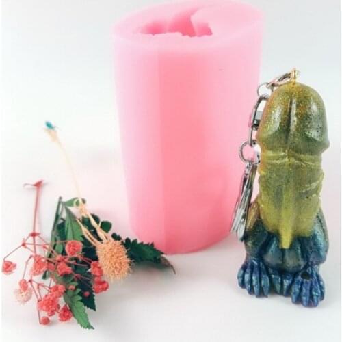 3D Gnome Keychain Resin Mold Lucky Dinosaur Gnome Pendant Silicone Resin Mold A0NF