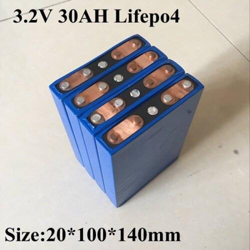 4pc Low Internal Resistance 3.2v 30Ah Lifepo4 Battery for Diy 12v 24v 36v E Bike Electric Motocycle Propeller Pack Battery