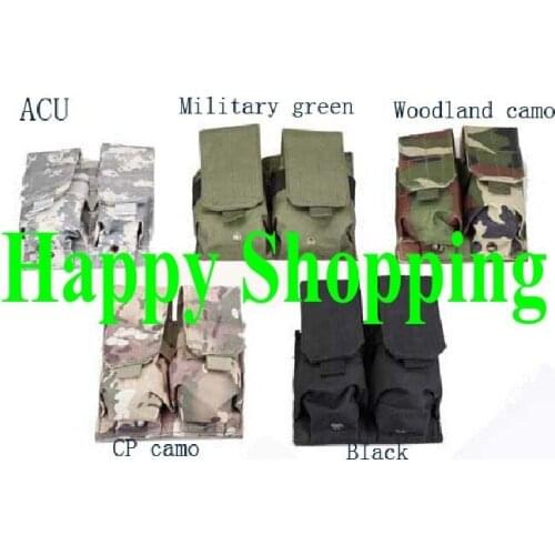 5pcs two pouch molle triple mag magazine round ammo bag molle closure