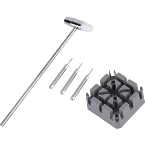 5Pcs Lightweight Watch Repair Band Link Remover Tool Kit Hammer Punch Pins Watch Strap Holder Universal Watch Repair Tool Set