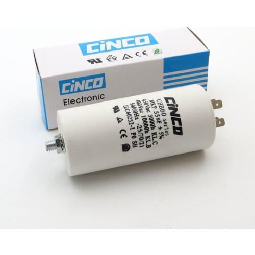 55uF 400V 450V CBB60 Motor Run Capacitors 4pins SH DB Polypropylene Film Ac 450VAC Water Pump electrical engine 55mfd 55mf