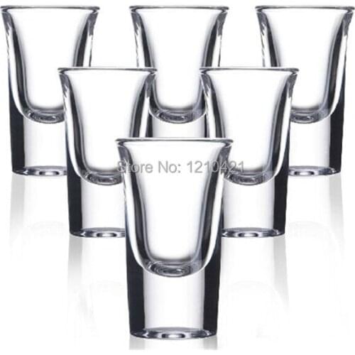 6pcs/Lot 30ml glass Free shipping New Large base liquor cup Little white crystal glass Glass wine cup bullets