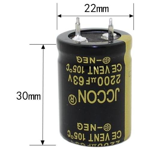 63v2200uf 22x30 black gold audio amplifier power adapter horn capacitor 63v2200uf 22*30 aluminum electrolytic capacitor