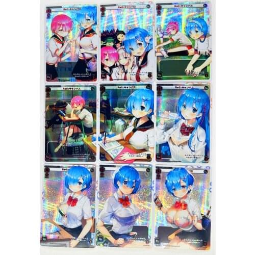 9pcs/set Rem Ram No.4 Life in a different world from zero Toys Hobbies Hobby Collectibles Game Collection Anime Cards