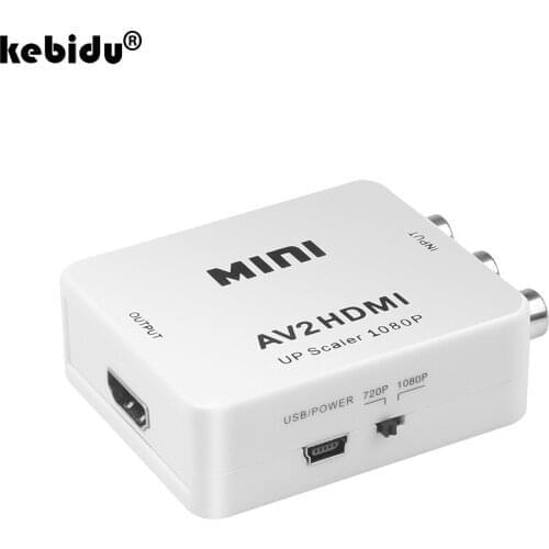 Full HD 1080P Male to Female RCA AV TO HDMI-compatible Converter Adapter Mini Composite CVBS to HDMI-compatible Audio Converter