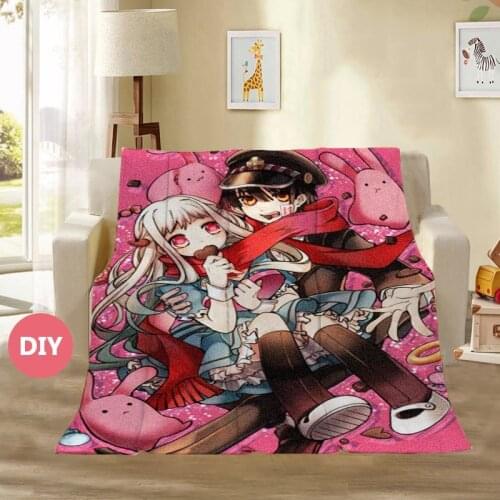 Anime Plush Throw Blanket Jibaku Shounen Hanako-kun Printed Winter Soft Warm Flannel Blanket DIY Home Textiles