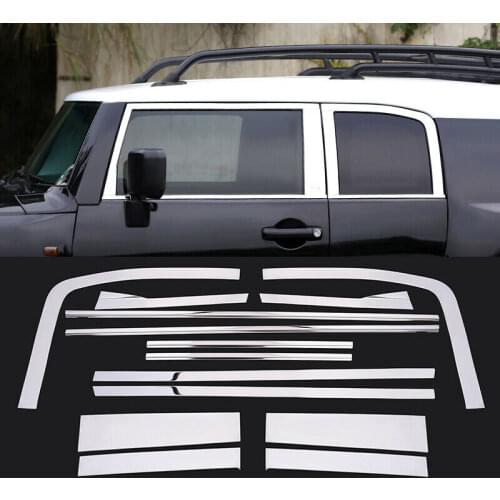Shiny Stainless Car Window Frame Sill Trim Cover For Toyota FJ Cruiser 2006-2020