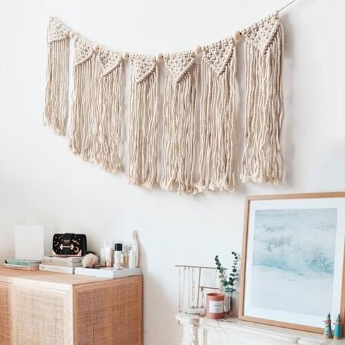Bohemian Banners Macrame Wall Hanging Tapestry Art Wall Accents Tassels Chic Decor Home Decoration