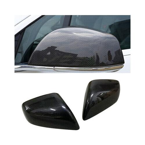 Carbon Fiber Look Rearview Side Door Mirrors Cover 2pcs For Tesla Model X 16-19