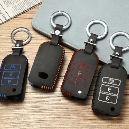 Leather key cover for kia Cadenza 2013 kia K7 car key case holder new hot sale key Free shipping