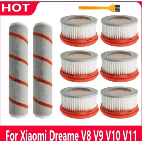 Roller Brush HEPA Filter Parts For Xiaomi Dreame V8 V9 V9B V9P XR V10 V11 Household Wireless Vacuum Cleaner Accessories