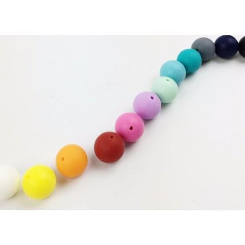 Lets make Silicone Beads Round Loose 20mm Teething Chew Jewelry Colorful Balls Sensory Kids Teething Toys Bite Baby Teether