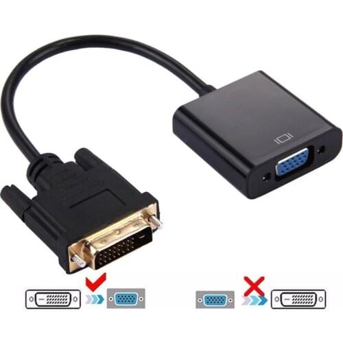 DVI-D 24+1 Pin Man to VGA 15 Pin HDTV Adapter Converter Monitor Adapter Computer(Black)