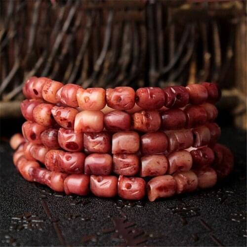 Egypt 5A Natural Camel Bone Sculpture Skeleton Bracelet Hand Carved Skull 108 Beads Mala Super Buddhist Prayer Jewelry Dropship